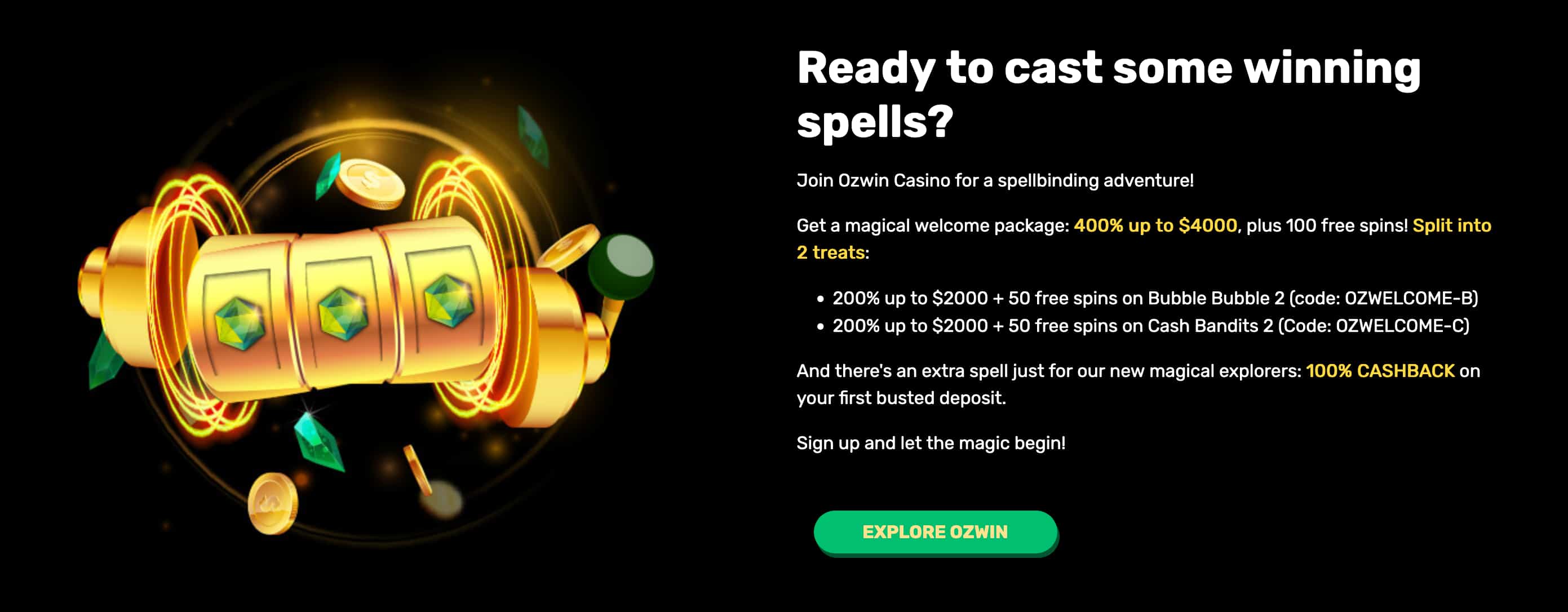 Ozwin Casino Sign up